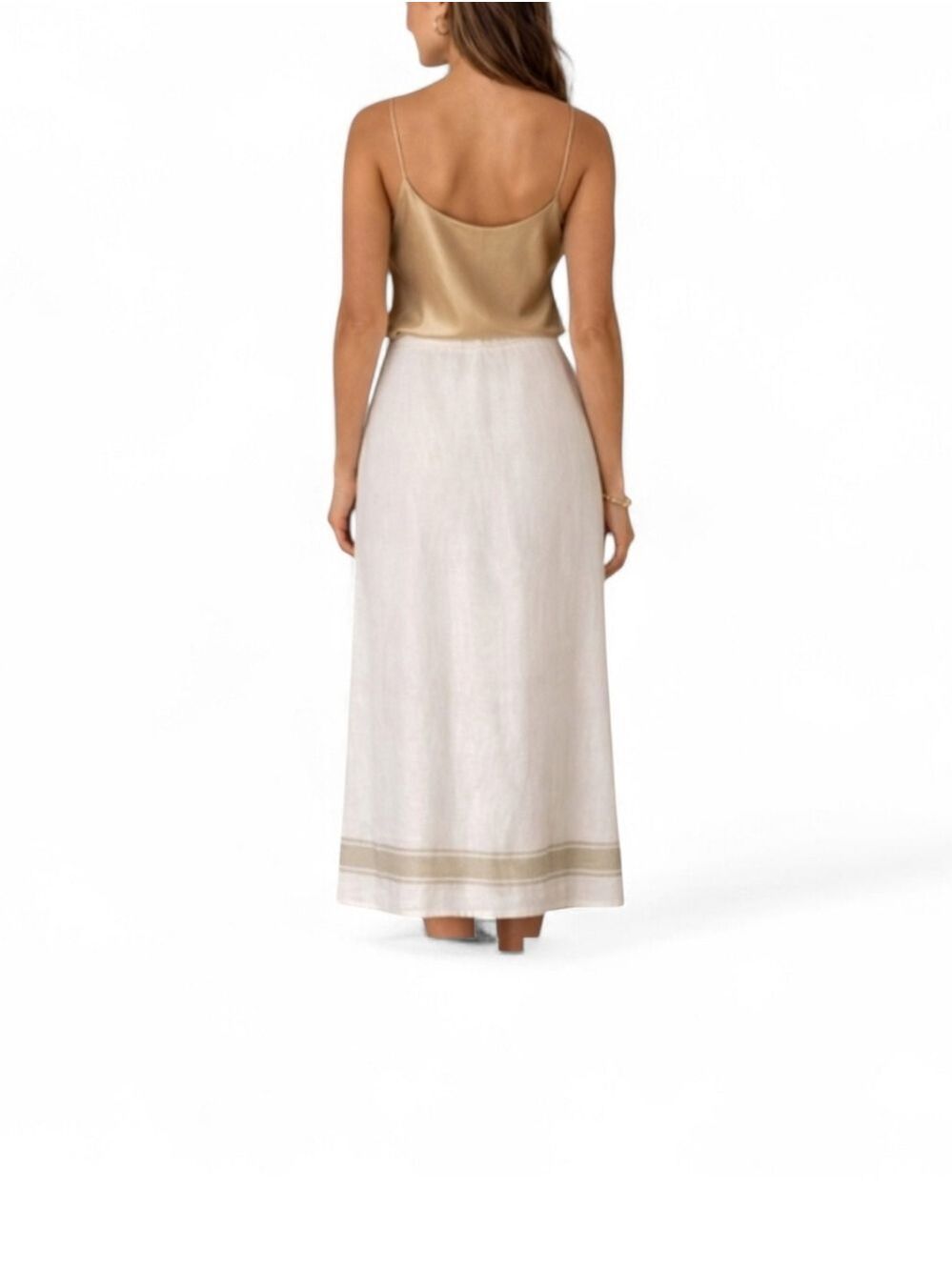 Norton McNaughton White Linen Faux Wrap Skirt Size 12 NWOT - Picture 2 of 7